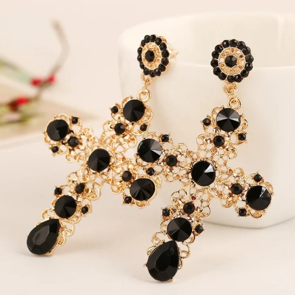 🎉NEW FASHION 🎉🎀Boho Cross Crystal Drop E - Picture 2 of 6